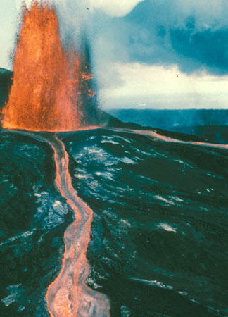 Fountain and Lava Channel