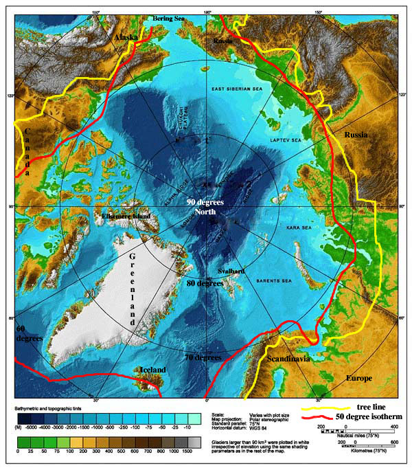Arctic Ocean bathymetry (NOAA image)