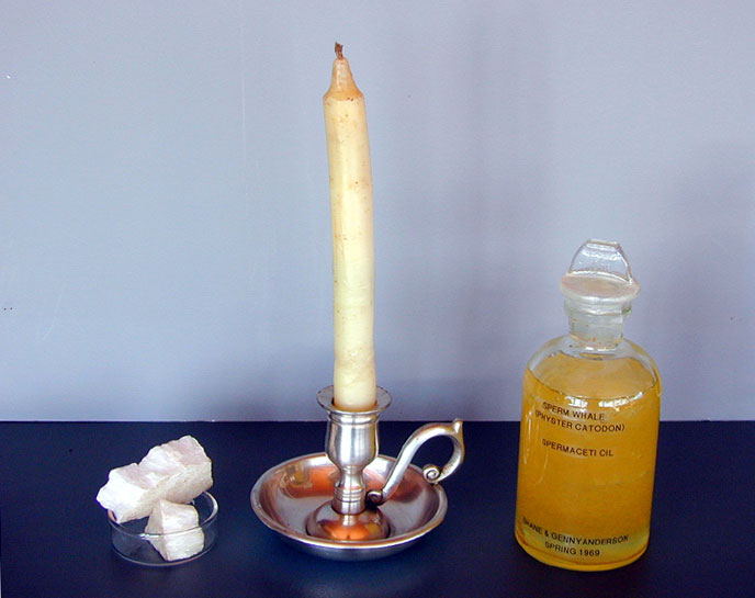 Spermaceti Wax, Candle, and Oil